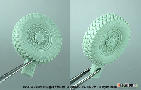 DEF Model DW35156 1/35 US M1126 Stryker XZL Sagged wheel set (2) (for Stryker series 1/35)