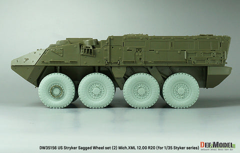 DEF Model DW35156 1/35 US M1126 Stryker XZL Sagged wheel set (2) (for Stryker series 1/35)