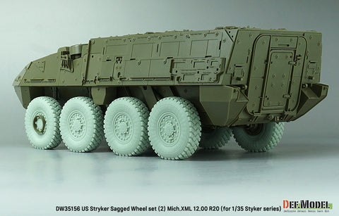 DEF Model DW35156 1/35 US M1126 Stryker XZL Sagged wheel set (2) (for Stryker series 1/35)