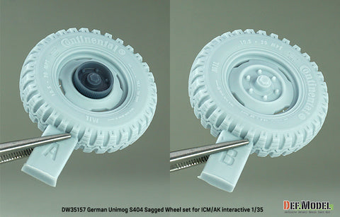DEF Model DW35157 1/35 German Unimog S 404 Sagged wheel set (for 1/35 AK interactive/ICM kit)