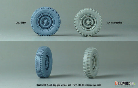DEF Model DW35159 1/35 FJ43 Sagged wheel set -Bridgestone (for 1/35 AK interactive kit)