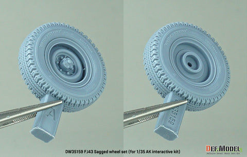 DEF Model DW35159 1/35 FJ43 Sagged wheel set -Bridgestone (for 1/35 AK interactive kit)