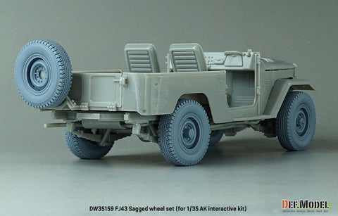 DEF Model DW35159 1/35 FJ43 Sagged wheel set -Bridgestone (for 1/35 AK interactive kit)