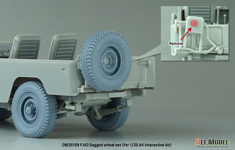 DEF Model DW35159 1/35 FJ43 Sagged wheel set -Bridgestone (for 1/35 AK interactive kit)