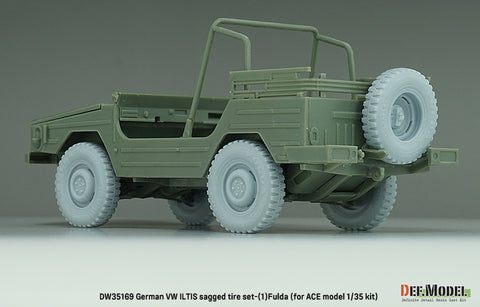 DEF Model DW35169 1/35 German VW ILTIS sagged tire set-(1)Fulda (for ACE model 1/35 kit)