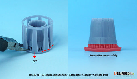 DEF Model DZ48001 1/48 T-50 Black Eagle Nozzle set - Closed (for Academy/Wolfpack 1/48)