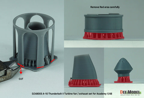 DEF Model DZ48005 1/48 A-10 Thunderbolt II Turbine fan / exhaust set - (for Academy 1/48)