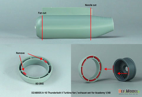 DEF Model DZ48005 1/48 A-10 Thunderbolt II Turbine fan / exhaust set - (for Academy 1/48)