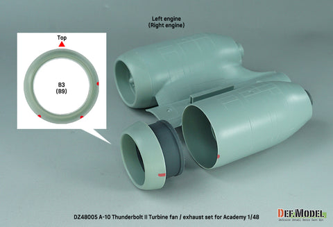 DEF Model DZ48005 1/48 A-10 Thunderbolt II Turbine fan / exhaust set - (for Academy 1/48)