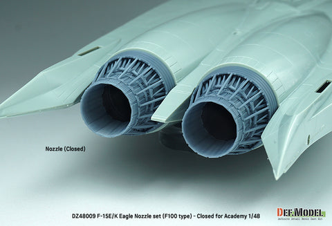 DEF Model DZ48009 1/48 F-15E/K Eagle Nozzle set (F100 type) - Closed (for Academy 1/48)
