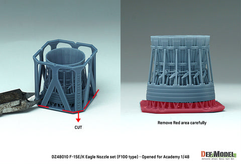 DEF Model DZ48010 1/48 F-15E/K Eagle Nozzle set (F100 type) - Opened (for Academy 1/48)