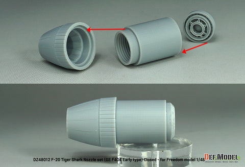 DEF Model DZ48012 1/48 F-20 TigerShark Nozzle set (GE YF404-100) Closed- (for Freedom model 1/48)