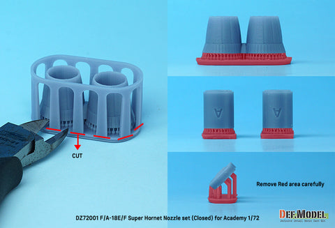 DEF Model DZ72001 1/72 F/A-18E/F/G Super Hornet Exhaust Nozzle set - Closed (for Academy 1/72)