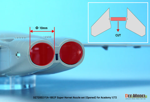 DEF Model DZ72001 1/72 F/A-18E/F/G Super Hornet Exhaust Nozzle set - Closed (for Academy 1/72)