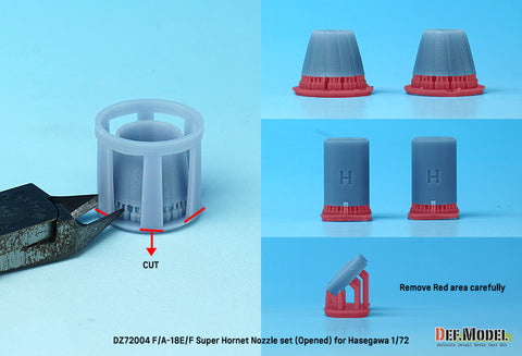 DEF Model DZ72004 1/72 F/A-18E/F/G Super Hornet Exhaust Nozzle set - Opened (for Hasegawa 1/72)