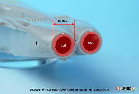 DEF Model DZ72004 1/72 F/A-18E/F/G Super Hornet Exhaust Nozzle set - Opened (for Hasegawa 1/72)