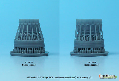 DEF Model DZ72005 1/72 F-15E/K Eagle F100 type Nozzle set - Closed (for Academy 1/72)