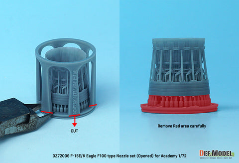 DEF Model DZ72006 1/72 F-15E/K Eagle F100 type Nozzle set - Opened (for Academy 1/72)