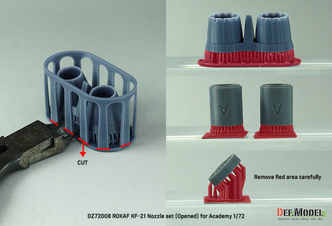 DEF Model DZ72008 1/72 ROKAF KF-21 Nozzle set - Opened (for Academy 1/72)