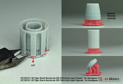 DEF Model DZ72012 1/72 F-20 TigerShark Nozzle set (GE YF404-100) Closed- (for Hasegawa 1/72)