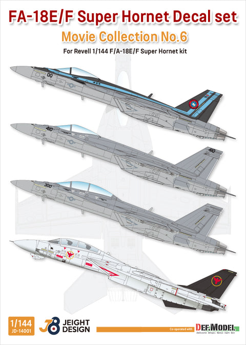 DEF Model JD14001 1/144 F/A-18E/F Super Hornet Decal set - Movie Collection No.6 for Revell f-18E/F - 60452792-9750-4b03-aac3-826a544b5fc1