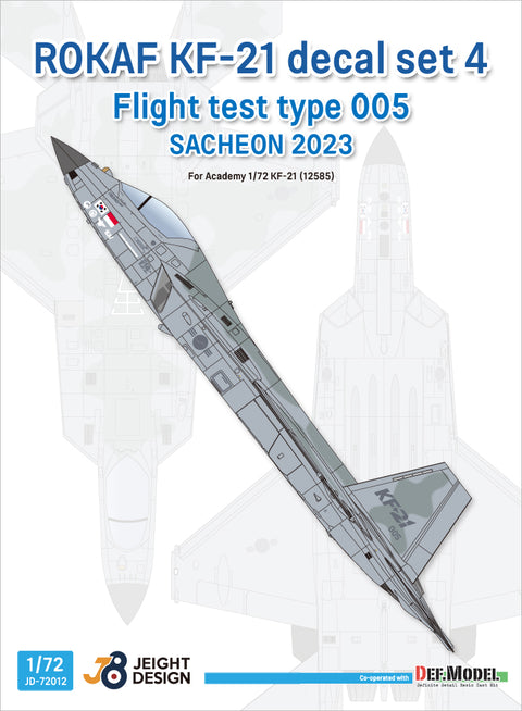 DEF Model JD72012 1/72 ROKAF KF-21 Decal set 4 - Flight Test No.005 Sacheon2023 (for Academy 1/72)