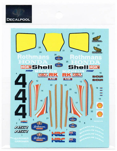 Decal Pool DP002 1/12 Honda NSR500 Rothmans #4 W. Gardner WGP 1986