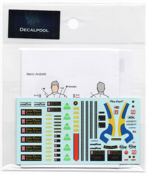 Decal Pool DP016 1/20 Lotus 78 JPS '78 Driver & Pit crew team