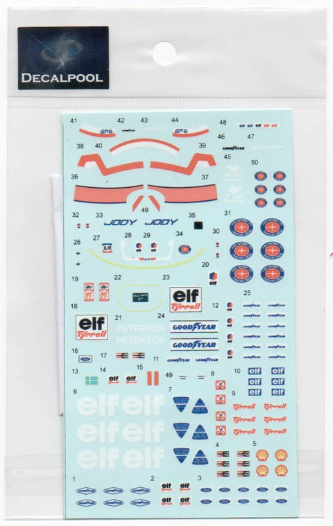 Decal Pool DP031 1/20 Tyrrell P34 '76 Driver & Pit crew team