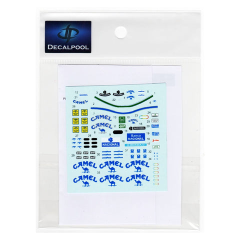 Decal Pool DP035 1/20 Honda 99T Camel Driver & Pit crew team