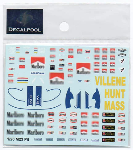 Decal Pool DP042 1/20 Mclaren M23 '76 Driver & Pit crew team