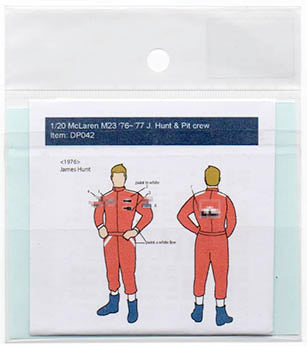 Decal Pool DP042 1/20 Mclaren M23 '76 Driver & Pit crew team
