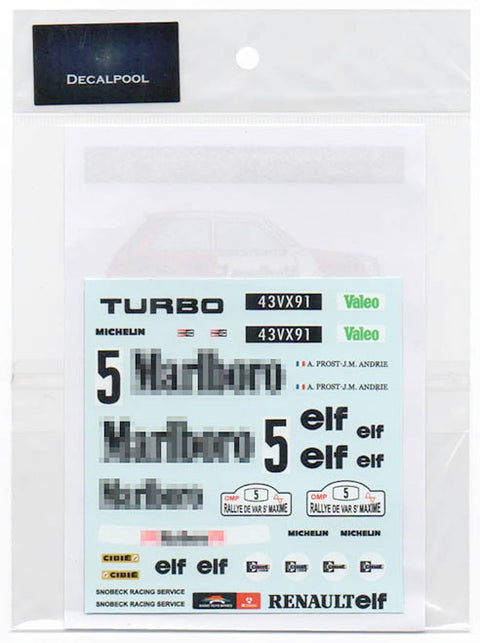 Decal Pool DP046 1/24 Renault 5 Turbo Marlboro Rallye Du Var '82