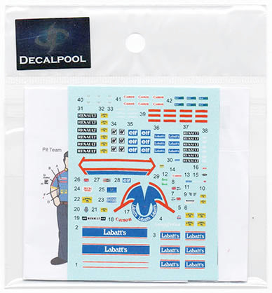 Decal Pool DP057 1/20 Williams Renault FW14b Camel Driver & Pit crew team