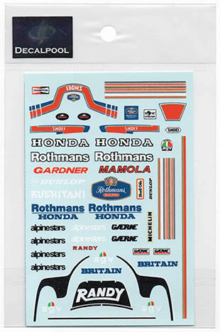 Decal Pool DP064 1/12 Rothmans W. Gardner & R. Mamola Motor rider '85