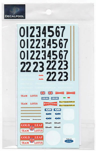 Decal Pool DP065 1/20 Lotus 72C Gold Leaf 1970 for Ebbro