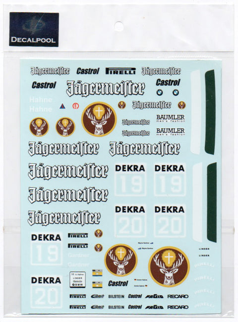 Decal Pool DP070 1/24 BMW M3 Jagermeister DTM 1992