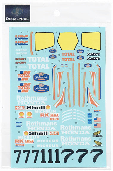 Decal Pool DP087 1/12 Honda NSR500 Rothmans #1/7 F. Spencer & R.Roche WGP '86