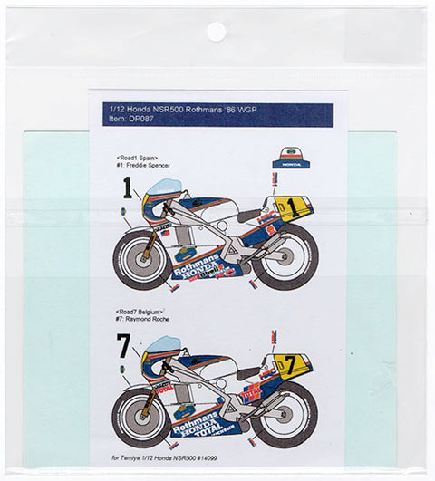 Decal Pool DP087 1/12 Honda NSR500 Rothmans #1/7 F. Spencer & R.Roche WGP '86