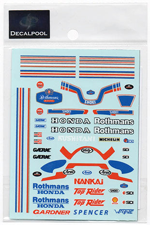 Decal Pool DP090 1/12 Rothmans W. Gardner & F. Spencer Motor rider '86