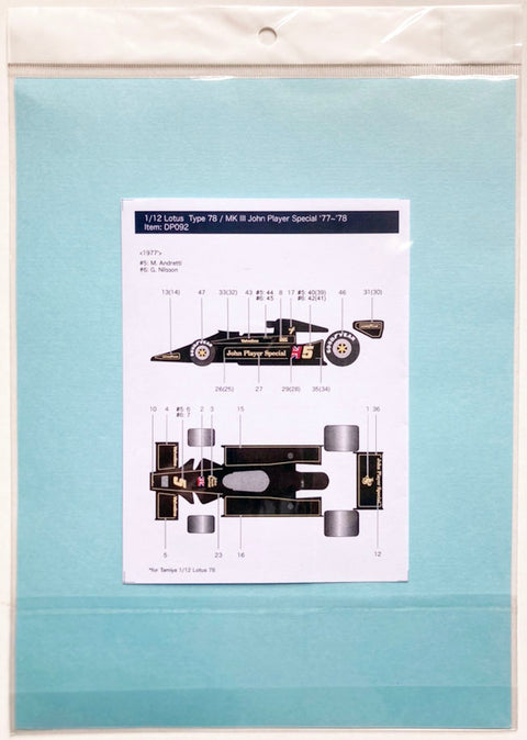 Decal Pool DP092 1/12 Lotus Type 78 JPS '78