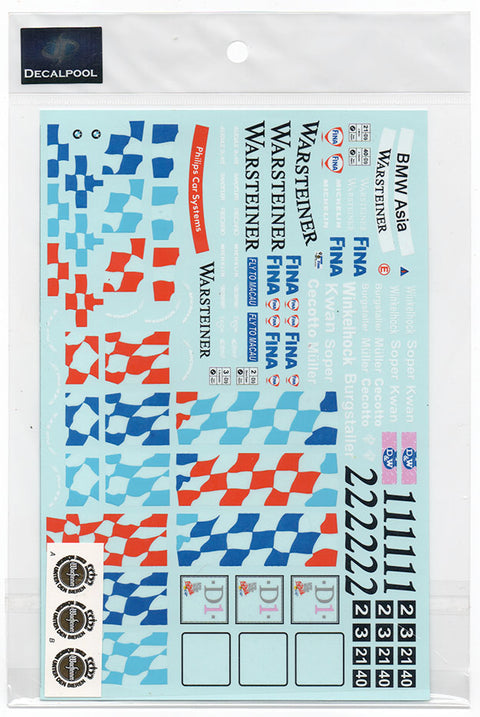 Decal Pool DP117 1/24 BMW 320i Warsteiner STW / Macau Guia Race 1996