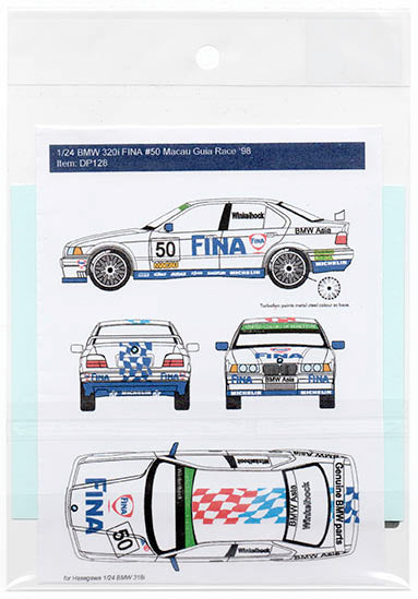 Decal Pool DP128 1/24 BMW 320i FINA #50 Macau Guia Race '98 J. Winkelhock