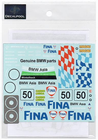 Decal Pool DP128 1/24 BMW 320i FINA #50 Macau Guia Race '98 J. Winkelhock