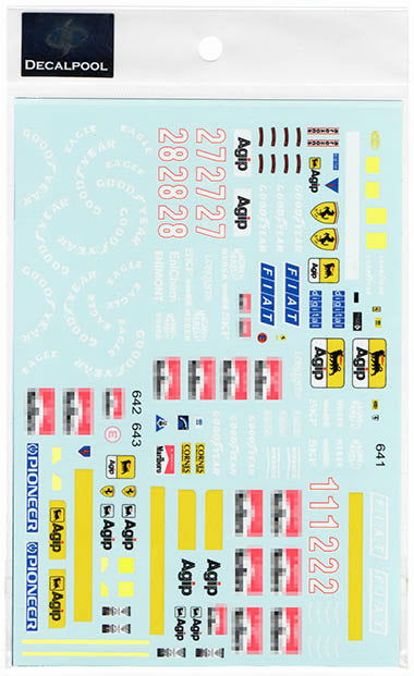 Decal Pool DP137 1/20 Ferrari F189 (640~643)