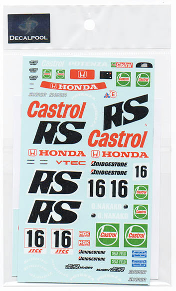 Decal Pool DP145 1/24 Honda Civic EG9 RS Castrol Mugen JTCC '1994