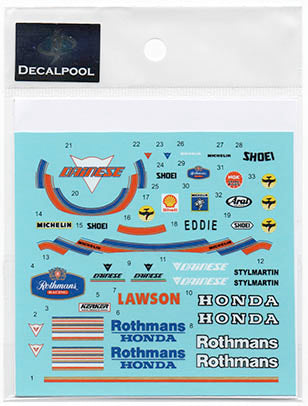 Decal Pool DP166 1/12 Honda NSR500 Rothmans E. Lawson rider '89