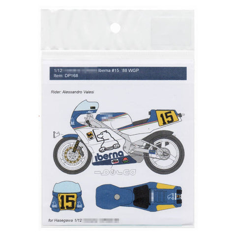 Decal Pool DP168 1/12 Yamaha YZR500 Iberna #15 A. Valesi WGP 1988