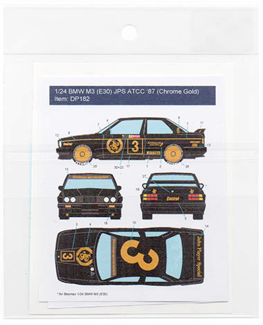 Decal Pool DP182 1/24 BMW M3 JPS ATCC 1987 (CHROME GOLD)