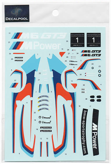 Decal Pool DP195 1/24 BMW M6 GT3 Presenation Car #1 in Franfurt show